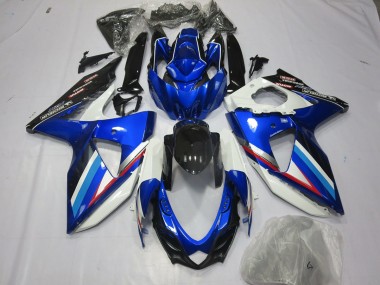 2008-2010 Blauweiß & Rot Suzuki GSXR 600-750 Motorrad Verkleidungen