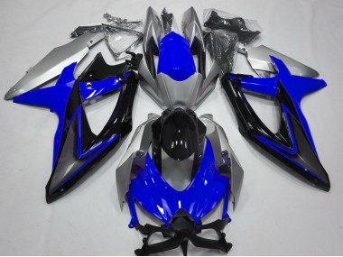 2008-2010 Blau & Silber Suzuki GSXR 600-750 Motorrad Verkleidungen