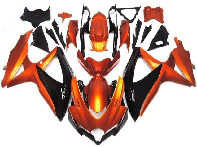 2008-2010 Bronzeorange & Schwarz Suzuki GSXR 600-750 Motorrad Verkleidungen 2008-2010 Bronzeorange & Schwarz Suzuki GSXR 600-750 Motorrad Verkleidungen