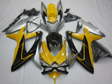 2008-2010 Gelb Schwarz & Silber Suzuki GSXR 600-750 Motorrad Verkleidungen