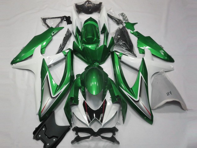 2008-2010 Glänzend Grün & Weiß Suzuki GSXR 600-750 Motorrad Verkleidungen 2008-2010 Glänzend Grün & Weiß Suzuki GSXR 600-750 Motorrad Verkleidungen
