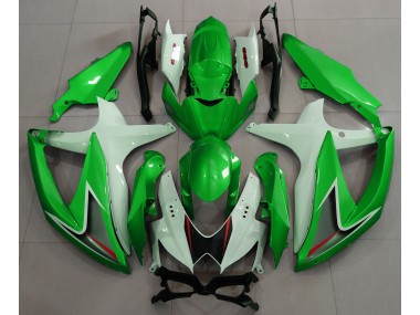 2008-2010 Glänzend Grün & Weiß Suzuki GSXR 600-750 Motorrad Verkleidungen
