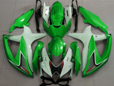 2008-2010 Glänzend Grün & Weiß Suzuki GSXR 600-750 Motorrad Verkleidungen