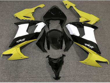 2008-2010 Glänzendes Gelb Schwarz & Weiß Kawasaki ZX10R Motorrad Verkleidungen