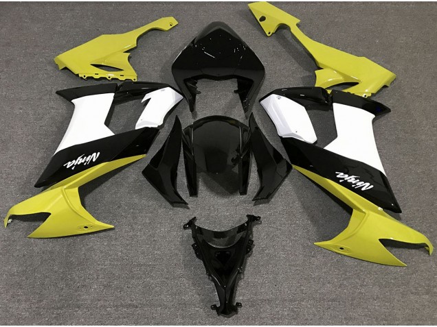 2008-2010 Glänzendes Gelb Schwarz & Weiß Kawasaki ZX10R Motorrad Verkleidungen