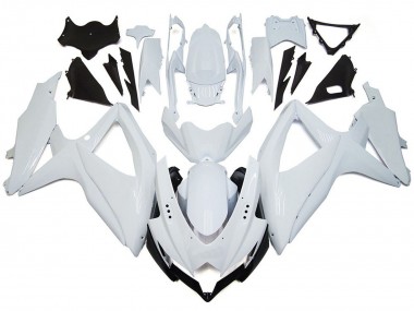 2008-2010 Glänzendes Glänzend Weiß Suzuki GSXR 600-750 Motorrad Verkleidungen