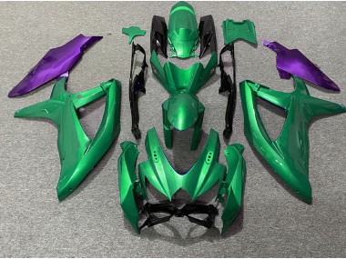 2008-2010 Grün & Lila Suzuki GSXR 600-750 Motorrad Verkleidungen