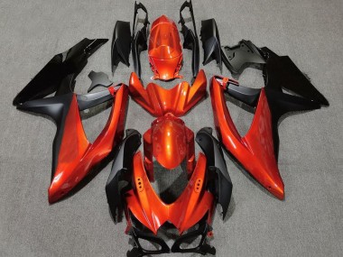 2008-2010 Kräftiges Orange In Schwarz Suzuki GSXR 600-750 Motorrad Verkleidungen