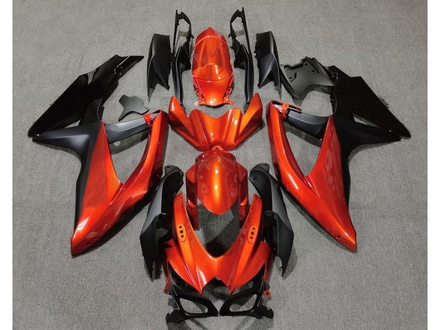2008-2010 Kräftiges Orange In Schwarz Suzuki GSXR 600-750 Motorrad Verkleidungen