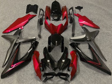 2008-2010 Rot Glänzend & Grün R Suzuki GSXR 600-750 Motorrad Verkleidungen