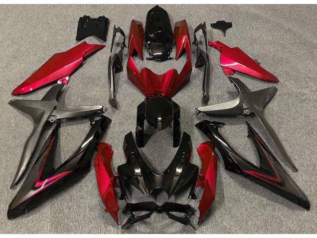 2008-2010 Rot Glänzend & Grün R Suzuki GSXR 600-750 Motorrad Verkleidungen