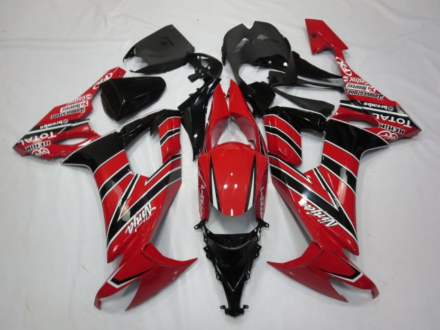2008-2010 Rot Schwarz Kawasaki ZX10R Motorrad Verkleidungen