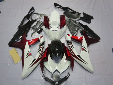 2008-2010 Rot Weiß Schwarz Suzuki GSXR 600-750 Motorrad Verkleidungen
