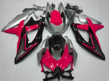 2008-2010 Rot & Silber Suzuki GSXR 600-750 Motorrad Verkleidungen