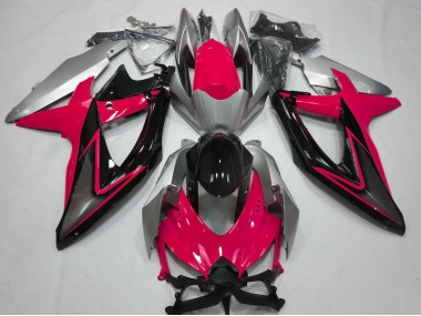 2008-2010 Rot & Silber Suzuki GSXR 600-750 Motorrad Verkleidungen