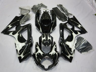 2008-2010 Schwarz-Weiß-Design Suzuki GSXR 600-750 Motorrad Verkleidungen