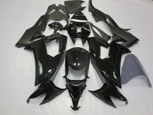 2008-2010 Schwarz Glänzend Kawasaki ZX10R Motorrad Verkleidungen
