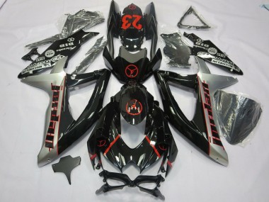 2008-2010 Schwarz Grau Jordan Suzuki GSXR 600-750 Motorrad Verkleidungen