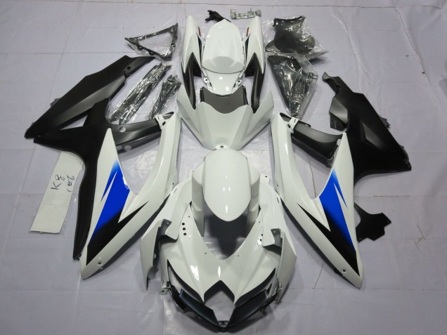2008-2010 Weiß & Schwarz Suzuki GSXR 600-750 Motorrad Verkleidungen