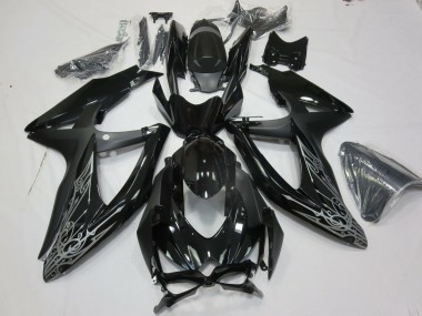 2008-2010 Silber & Schwarz Suzuki GSXR 600-750 Motorrad Verkleidungen