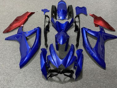 2008-2010 Tiefes Blau & Rot Suzuki GSXR 600-750 Motorrad Verkleidungen