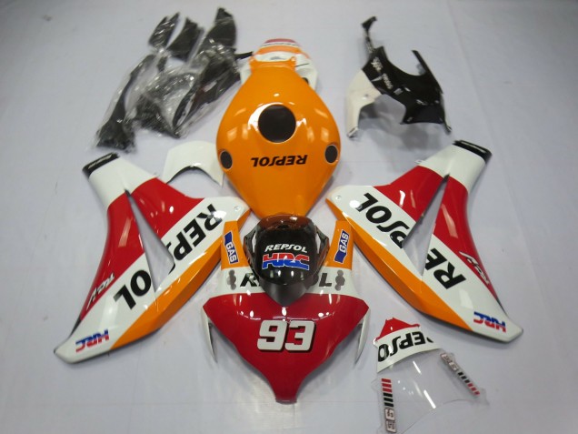 2008-2011 Hellorange Repsol 93 Honda CBR1000RR Motorrad Verkleidungen