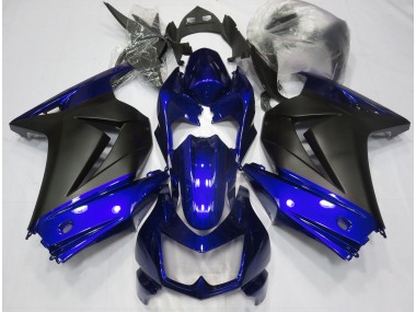 2008-2012 Blau & Matt Schwarz Kawasaki Ninja 250 Motorrad Verkleidungen