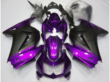 2008-2012 Lila & Matt Schwarz Kawasaki Ninja 250 Motorrad Verkleidungen