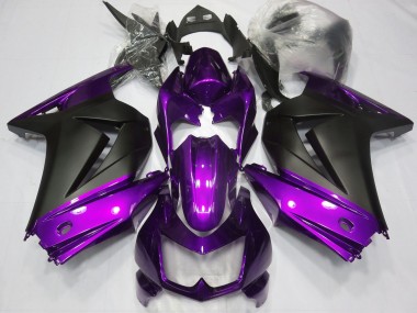 2008-2012 Lila & Matt Schwarz Kawasaki Ninja 250 Motorrad Verkleidungen