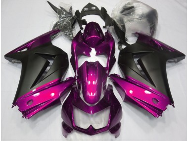 2008-2012 Pink & Matt Schwarz Kawasaki Ninja 250 Motorrad Verkleidungen
