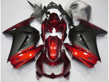 2008-2012 Rot & Matt Schwarz Kawasaki Ninja 250 Motorrad Verkleidungen