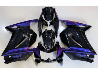 2008-2012 Schwarz Glänzend & Blau Kawasaki Ninja 250 Motorrad Verkleidungen