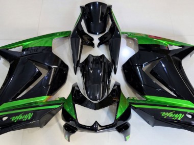 2008-2012 Schwarz Glänzend & Grün Kawasaki Ninja 250 Motorrad Verkleidungen