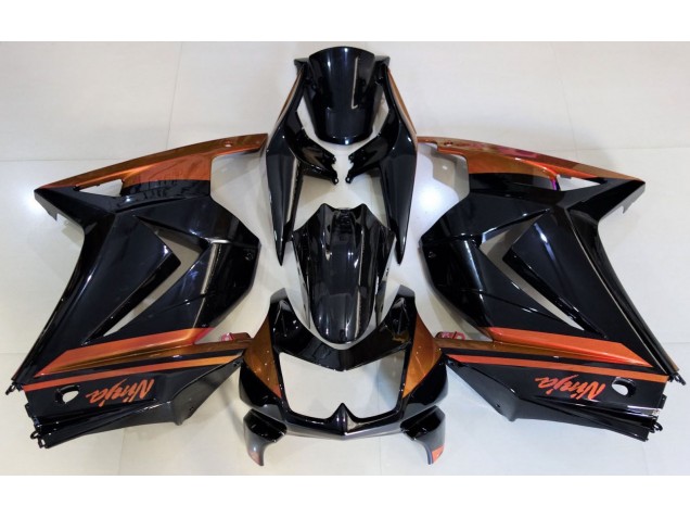 2008-2012 Schwarz Glänzend & Orange Kawasaki Ninja 250 Motorrad Verkleidungen 2008-2012 Schwarz Glänzend & Orange Kawasaki Ninja 250 Motorrad Verkleidungen