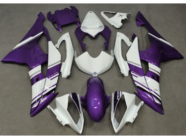 2008-2016 Glänzend Weiß & Lila OEM-Stil Yamaha R6 Motorrad Verkleidungen