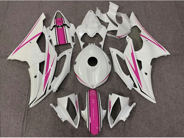 2008-2016 Glänzend Weiß & Pink Yamaha R6 Motorrad Verkleidungen 2008-2016 Glänzend Weiß & Pink Yamaha R6 Motorrad Verkleidungen