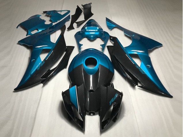 2008-2016 Hellblau Mit Kohlefaser Stil Yamaha R6 Motorrad Verkleidungen