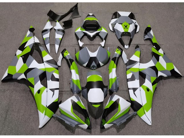2008-2016 Hellgrün Tarnung Einfarbig Yamaha R6 Motorrad Verkleidungen