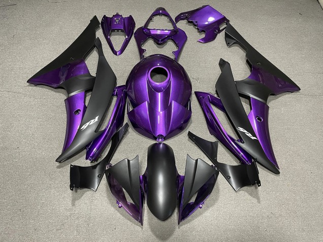 2008-2016 Lila & Matt Schwarz & Logos Yamaha R6 Motorrad Verkleidungen