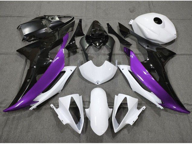 2008-2016 Lila Schwarz & Weiß Nach Maß Yamaha R6 Motorrad Verkleidungen 2008-2016 Lila Schwarz & Weiß Nach Maß Yamaha R6 Motorrad Verkleidungen