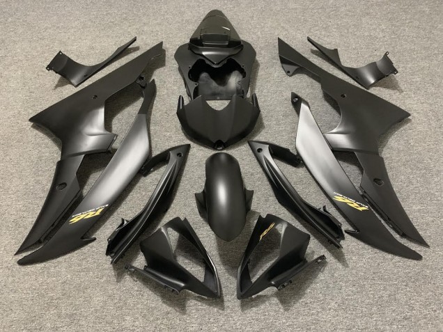 2008-2016 Matt Schwarz Mit Goldenem Logo Yamaha R6 Motorrad Verkleidungen