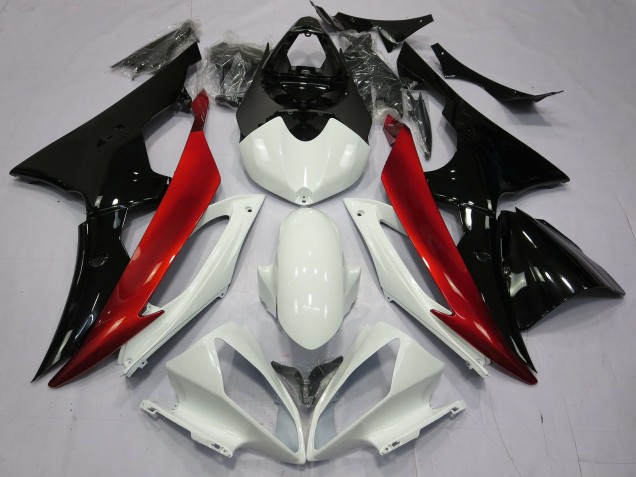 2008-2016 Rot Schwarz & Weiß Yamaha R6 Motorrad Verkleidungen 2008-2016 Rot Schwarz & Weiß Yamaha R6 Motorrad Verkleidungen