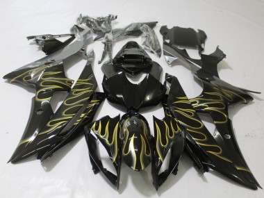 2008-2016 Schwarz Glänzend & Flame Yamaha R6 Motorrad Verkleidungen