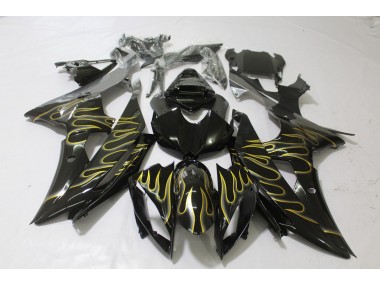 2008-2016 Schwarz Glänzend & Flame Yamaha R6 Motorrad Verkleidungen
