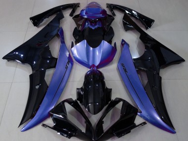 2008-2016 Schwarz Glänzend & Hellblau Yamaha R6 Motorrad Verkleidungen