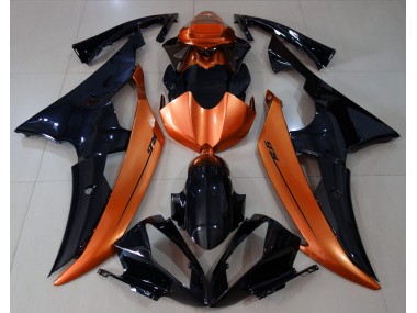 2008-2016 Schwarz Glänzend & Hellorange Yamaha R6 Motorrad Verkleidungen