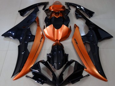 2008-2016 Schwarz Glänzend & Hellorange Yamaha R6 Motorrad Verkleidungen