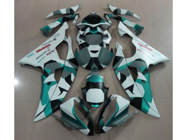 2008-2016 Seeschaumgrün Schnee Tarnung Yamaha R6 Motorrad Verkleidungen