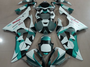 2008-2016 Seeschaumgrün Schnee Tarnung Yamaha R6 Motorrad Verkleidungen