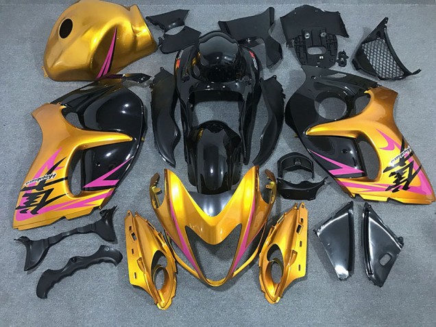 2008-2020 Glänzendes Gold Mit Schwarz Suzuki GSXR 1300 Motorrad Verkleidungen